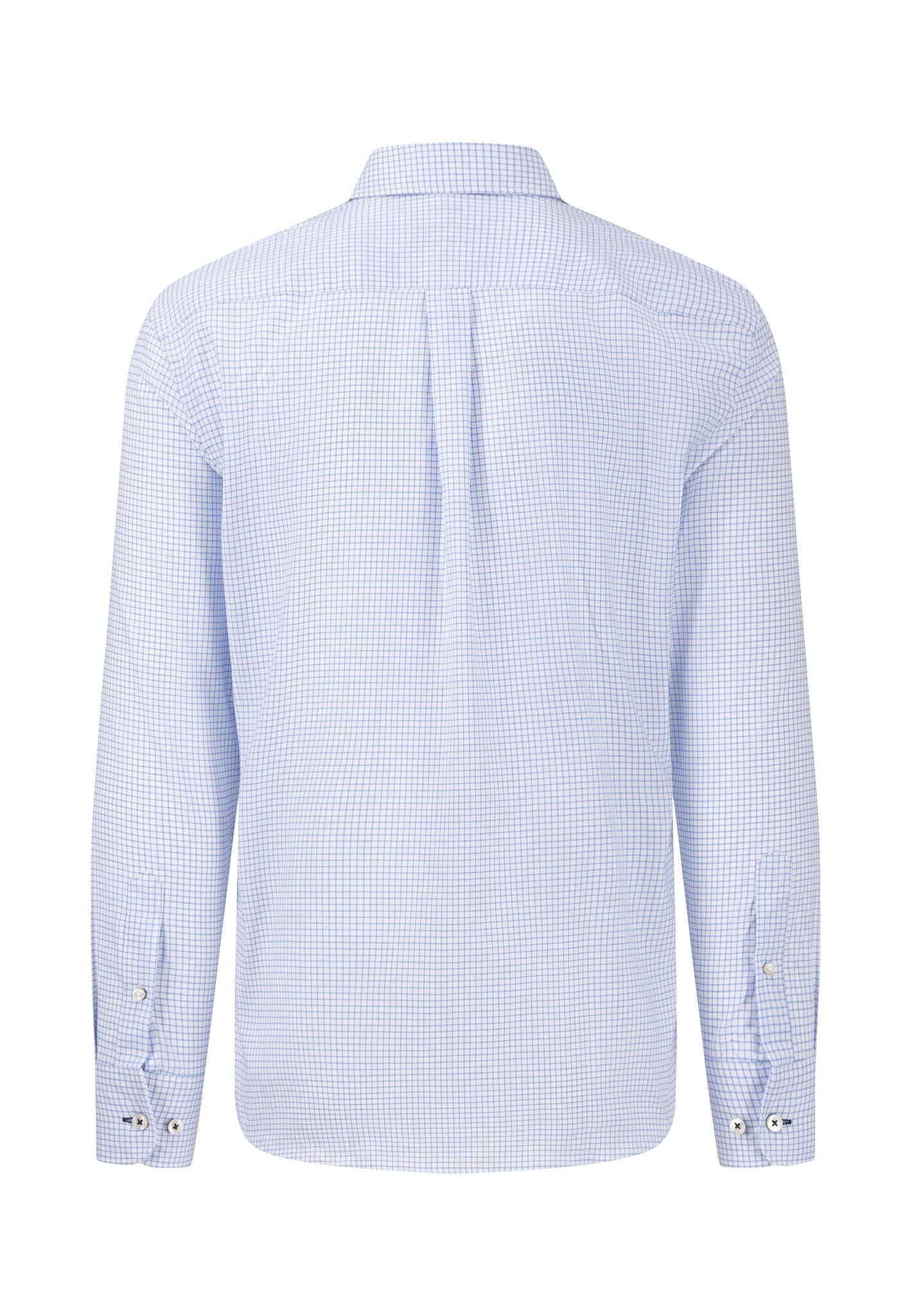 Fynch Hatton, The All Season Oxford Shirt, Long Sleeve, Button Down - Lt Blue Check