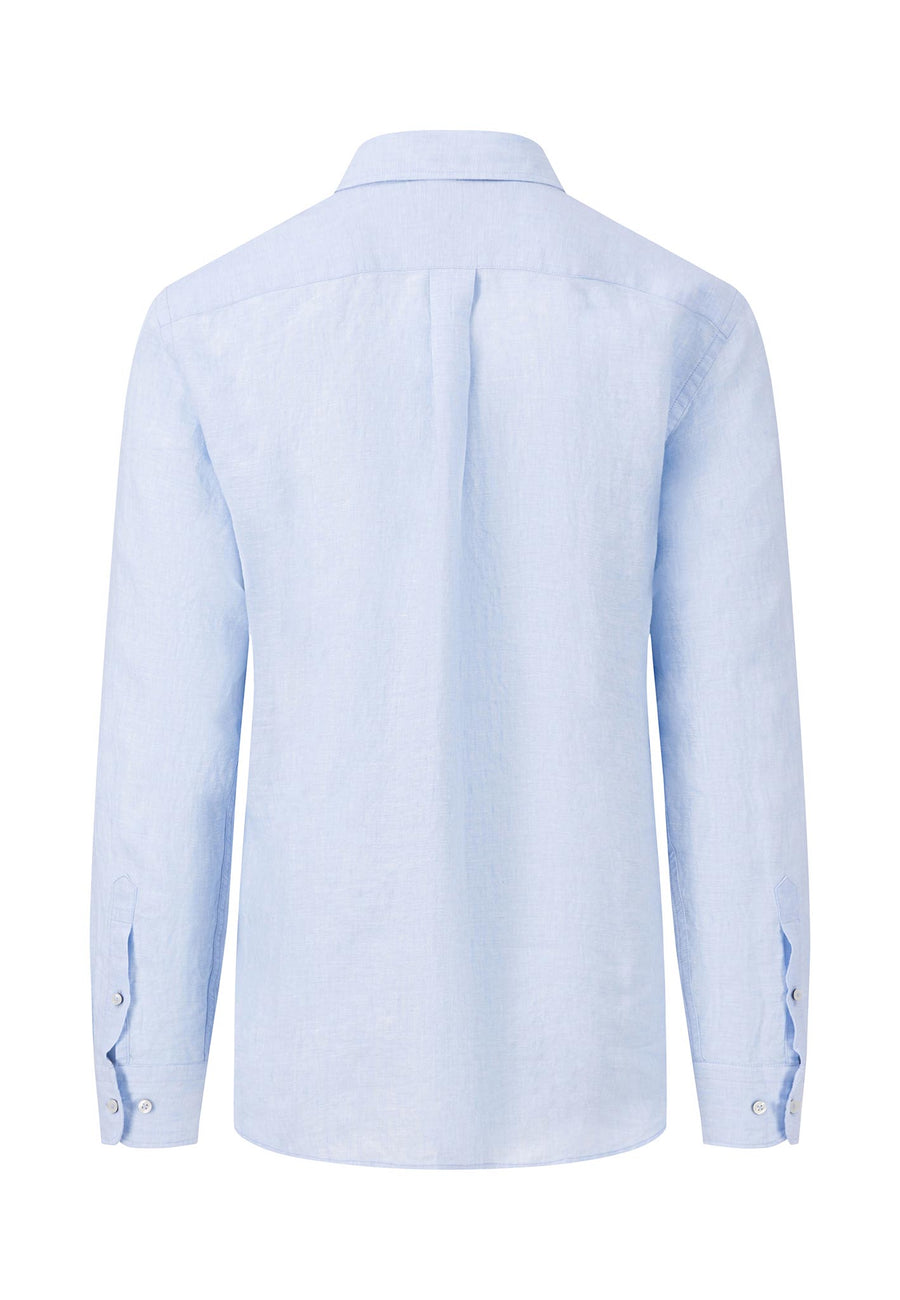 Fynch Hatton Pure Linen, Button Down Long Sleeve Shirt (summer breeze)