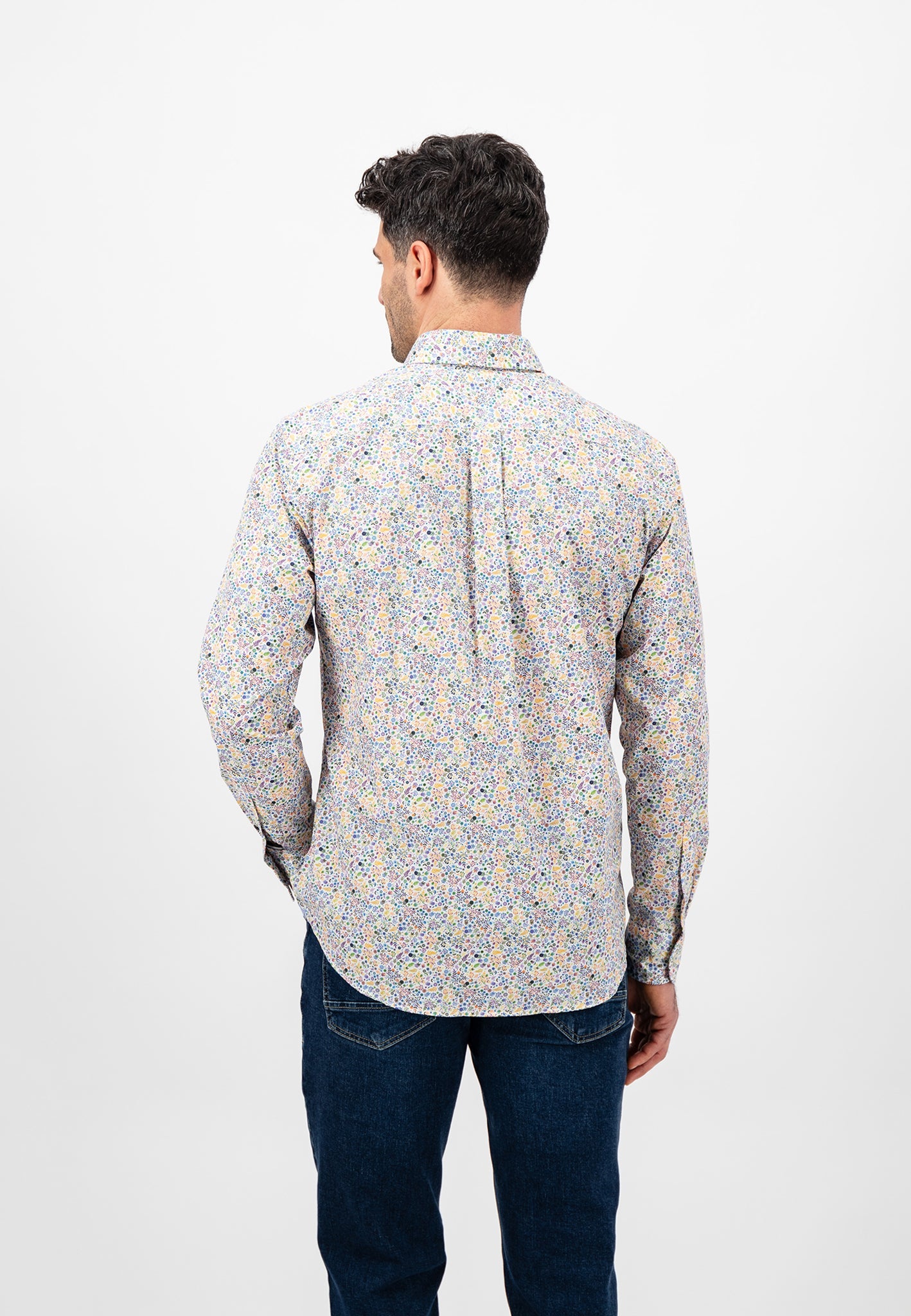 Fynch Hatton Multicolour Shirt, Button Down Long Sleeve Shirt (dusty lavender)