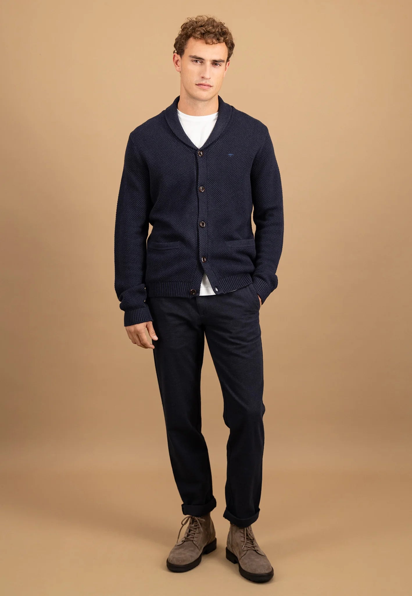 Fynch-Hatton Knitwear - Buttoned Shawl Cardigan*RWS