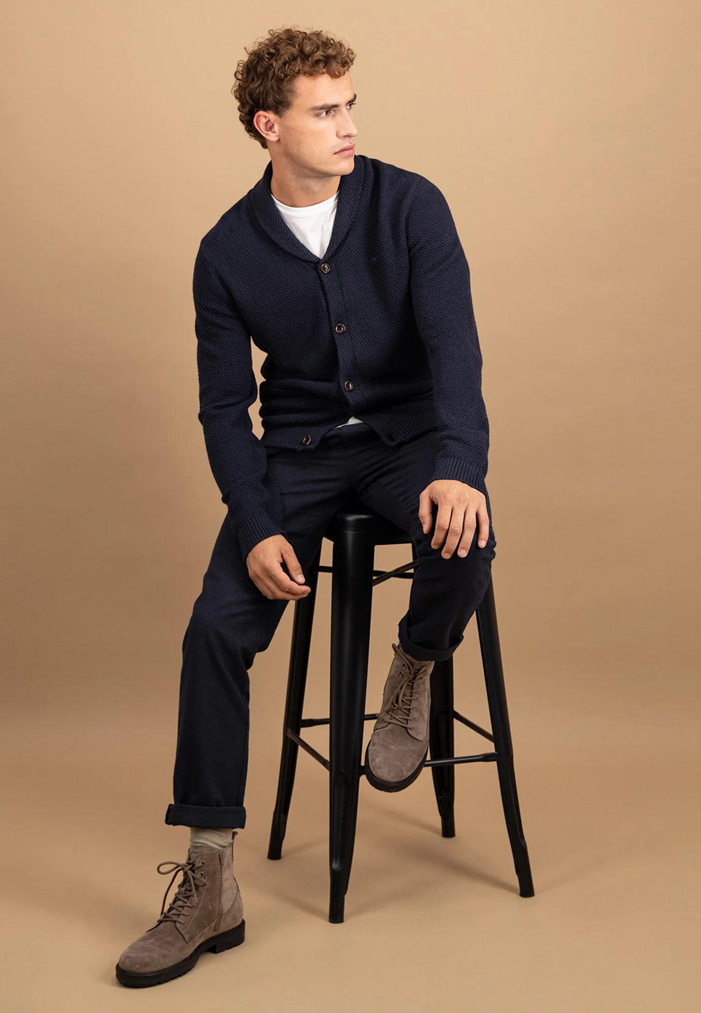 Fynch-Hatton Knitwear - Buttoned Shawl Cardigan*RWS