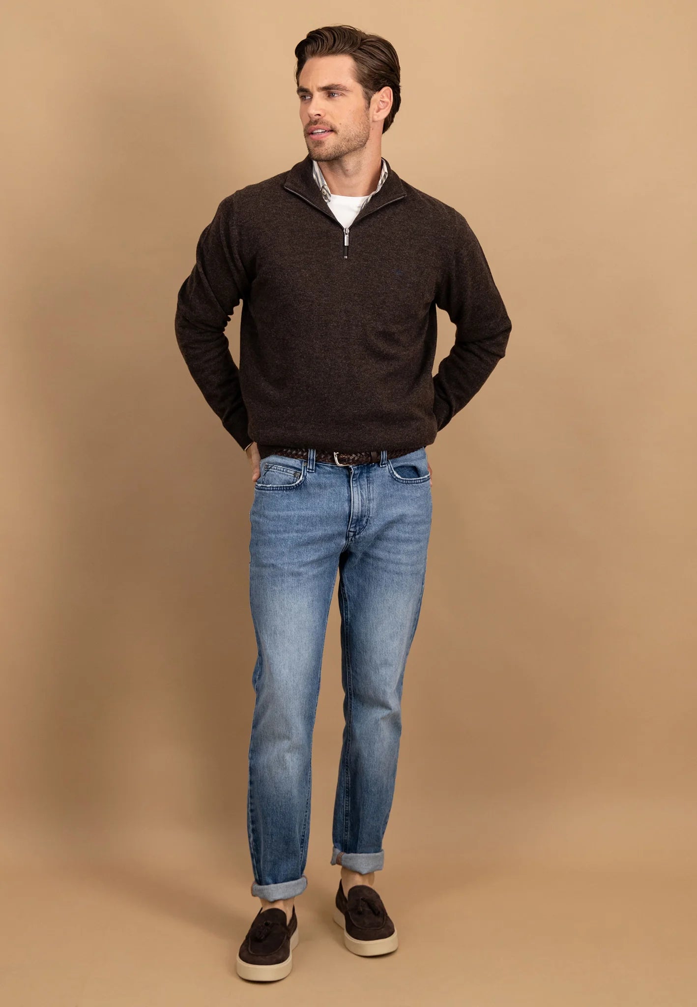 Fynch-Hatton Knitwear - Troyer-Zip, Lambswool*RWS