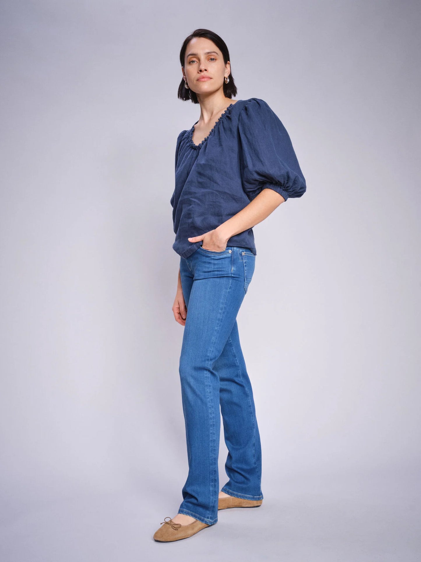 Mos Mosh Ladies, the MMTaissa Linen Blouse in 828 Spellbound