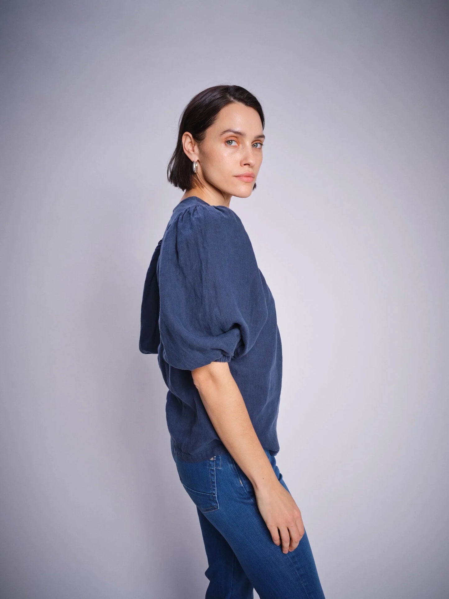 Mos Mosh Ladies, the MMTaissa Linen Blouse in 828 Spellbound