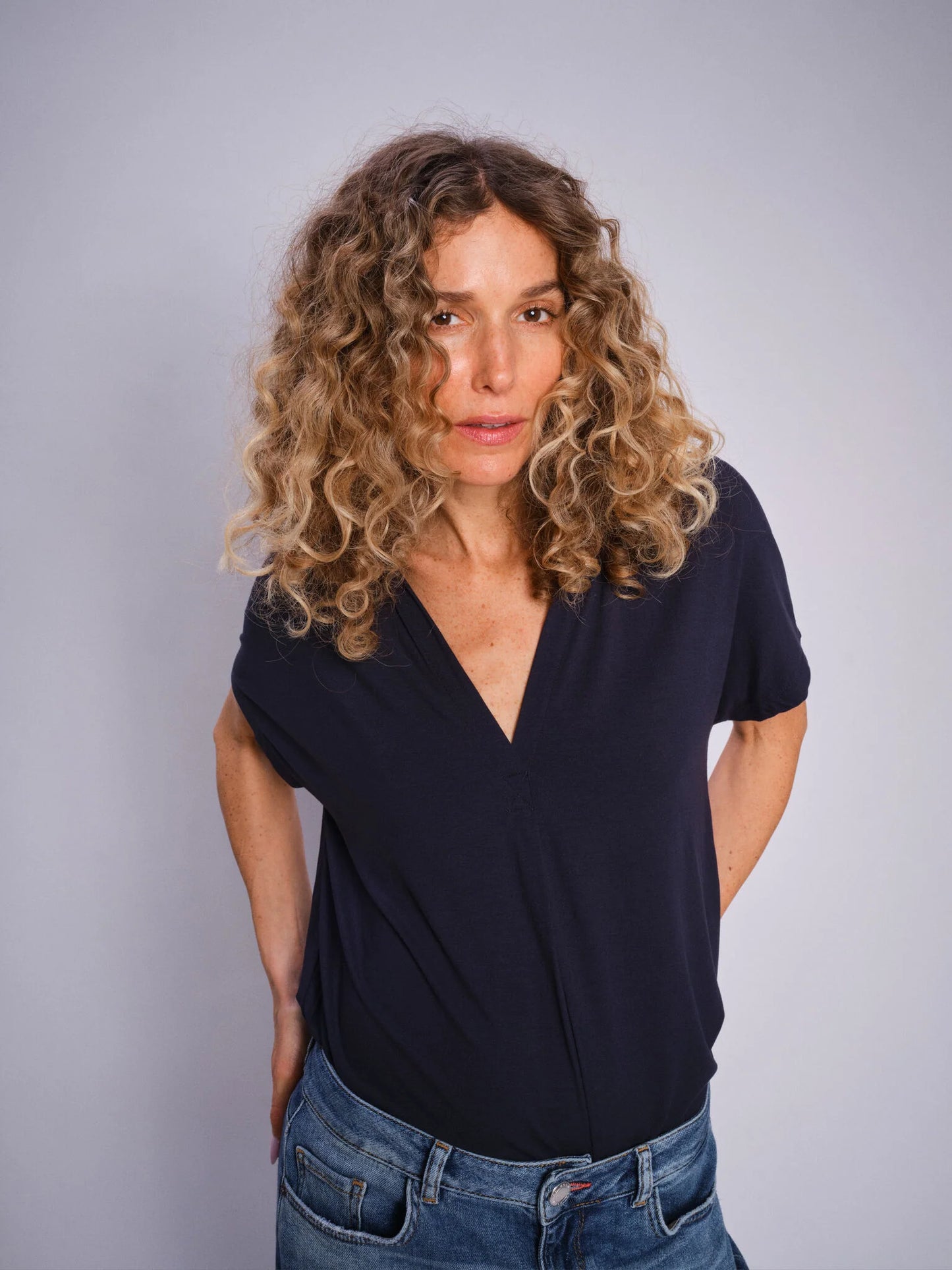 Mos Mosh Ladies, the MMShira Tee in 468 Salute Navy