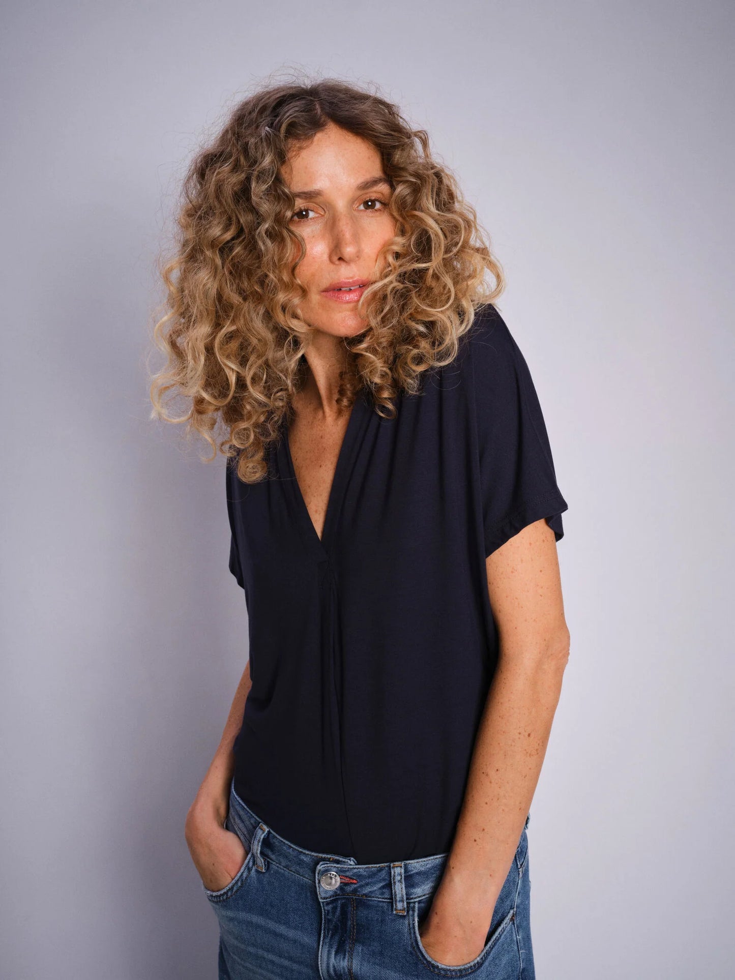 Mos Mosh Ladies, the MMShira Tee in 468 Salute Navy