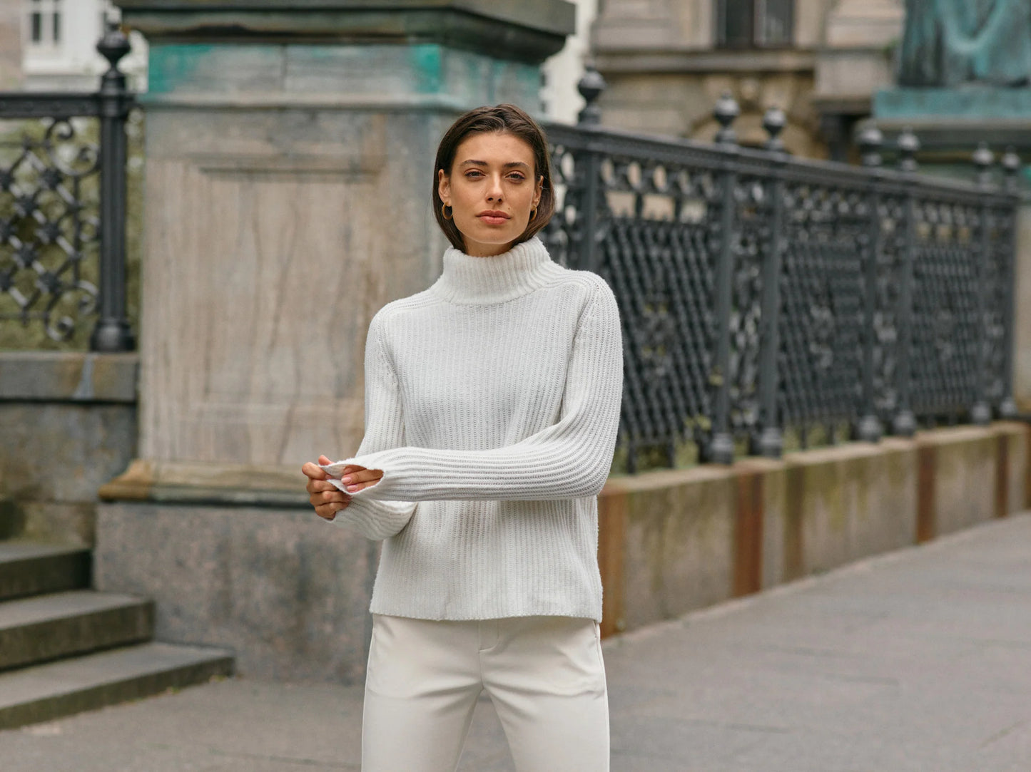Mos Mosh , Mmthyra Highneck Knit - (180 Ecru)