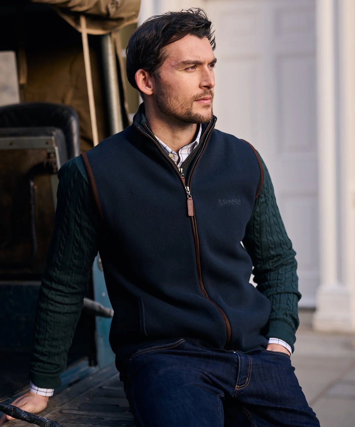Schoffel Mens Countrywear, the Marlow Gilet in Navy