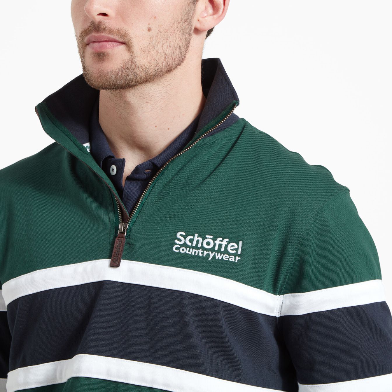 Schoffel Exmouth Heritage 1/4 Zip (Pine Green 6685)