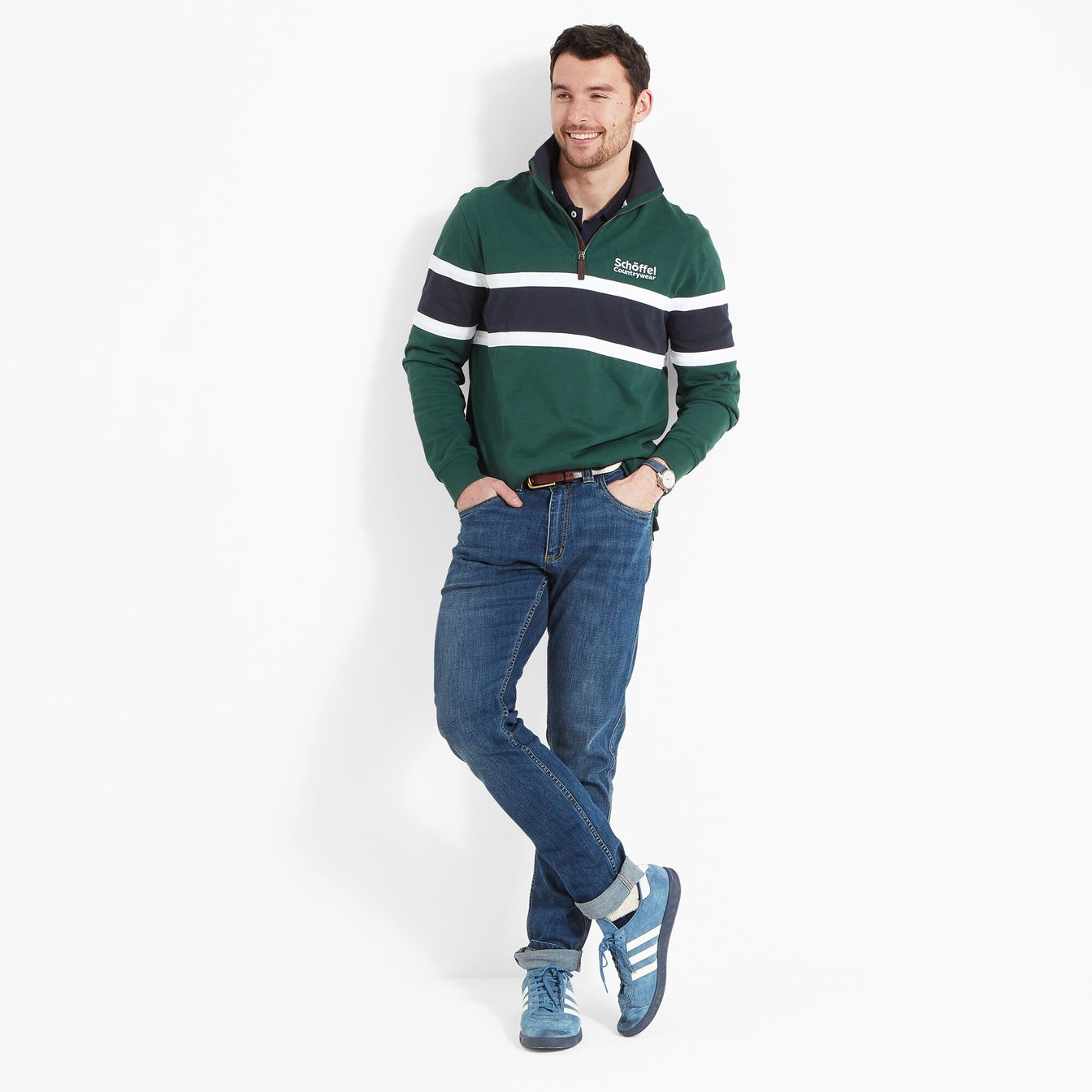 Schoffel, Exmouth Heritage 1/4 Zip - (Pine Green)