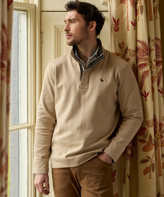 Schoffel Mens Countrywear, the Branscombe Cove Sweatshirt in Cobblestone