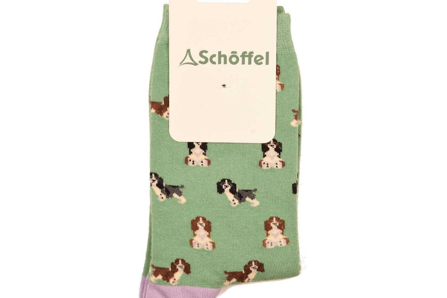 Schoffel, Green Spaniel - The Ladies Single Cotton Sock