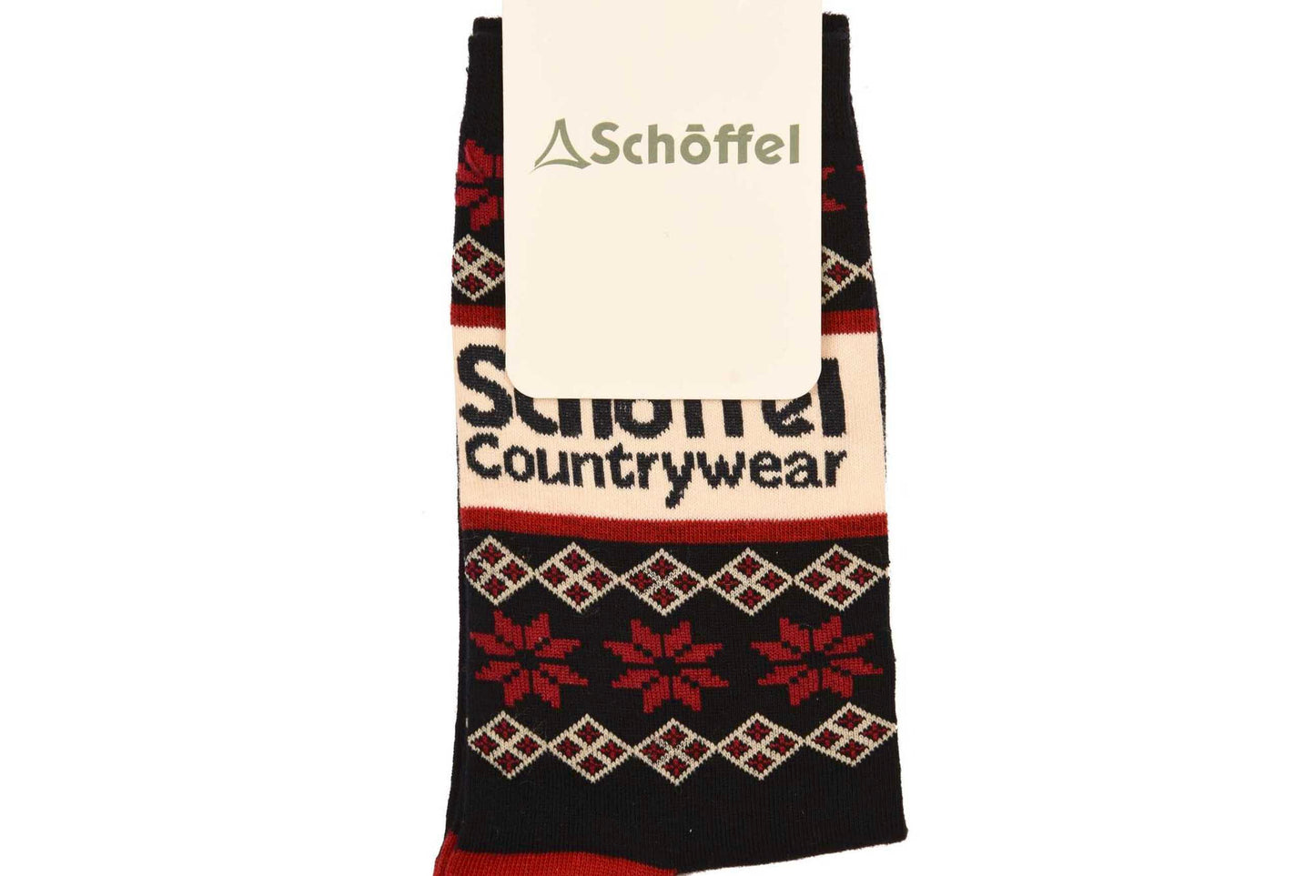 Schoffel, Navy Fairisle - The Ladies Single Cotton Sock