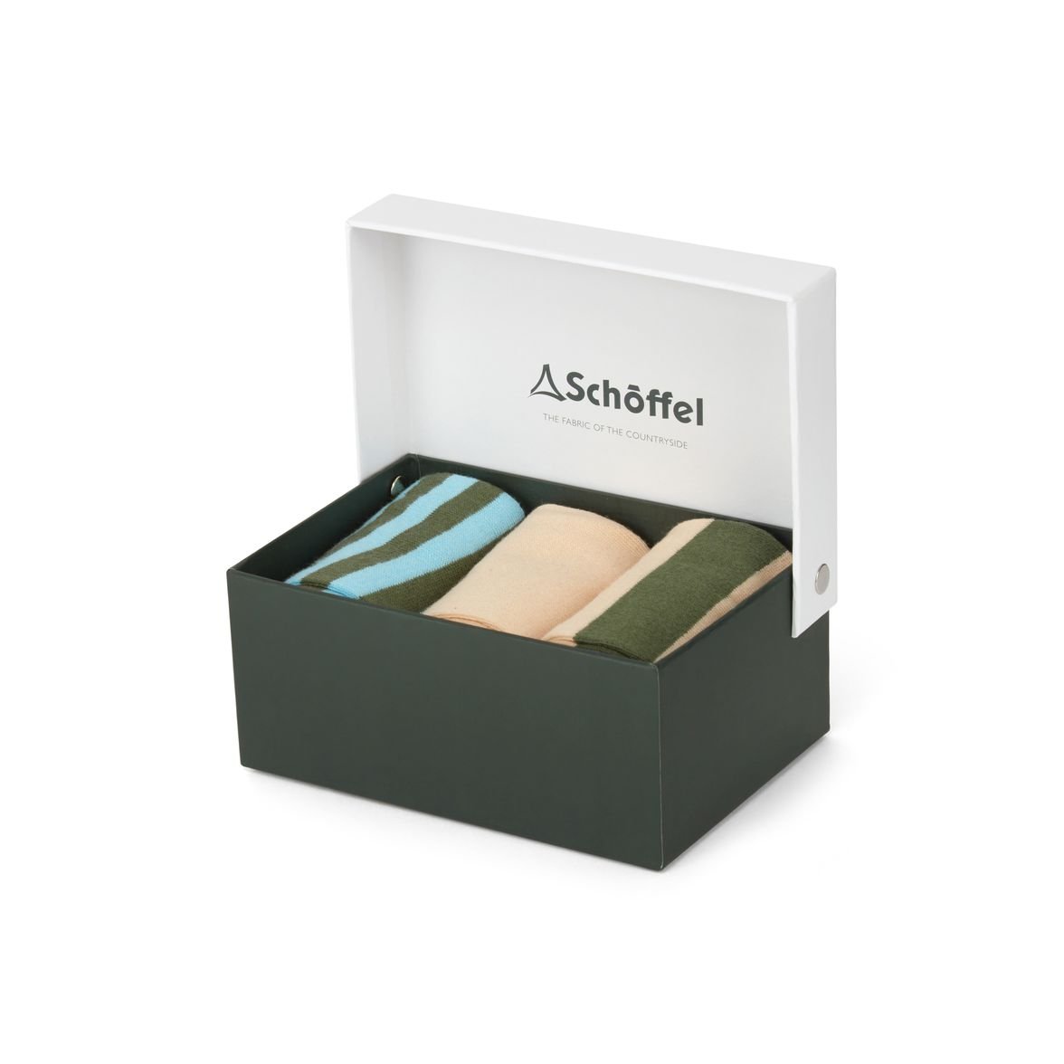 Schoffel Bamboo Sock (Box Of 3) (Cedar Stripe 1180)