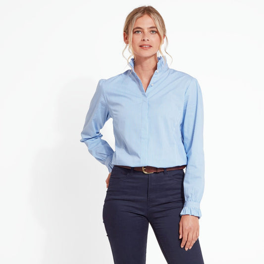 Schoffel Ladies, The Fakenham Shirt (Light Blue Stripe-8013)
