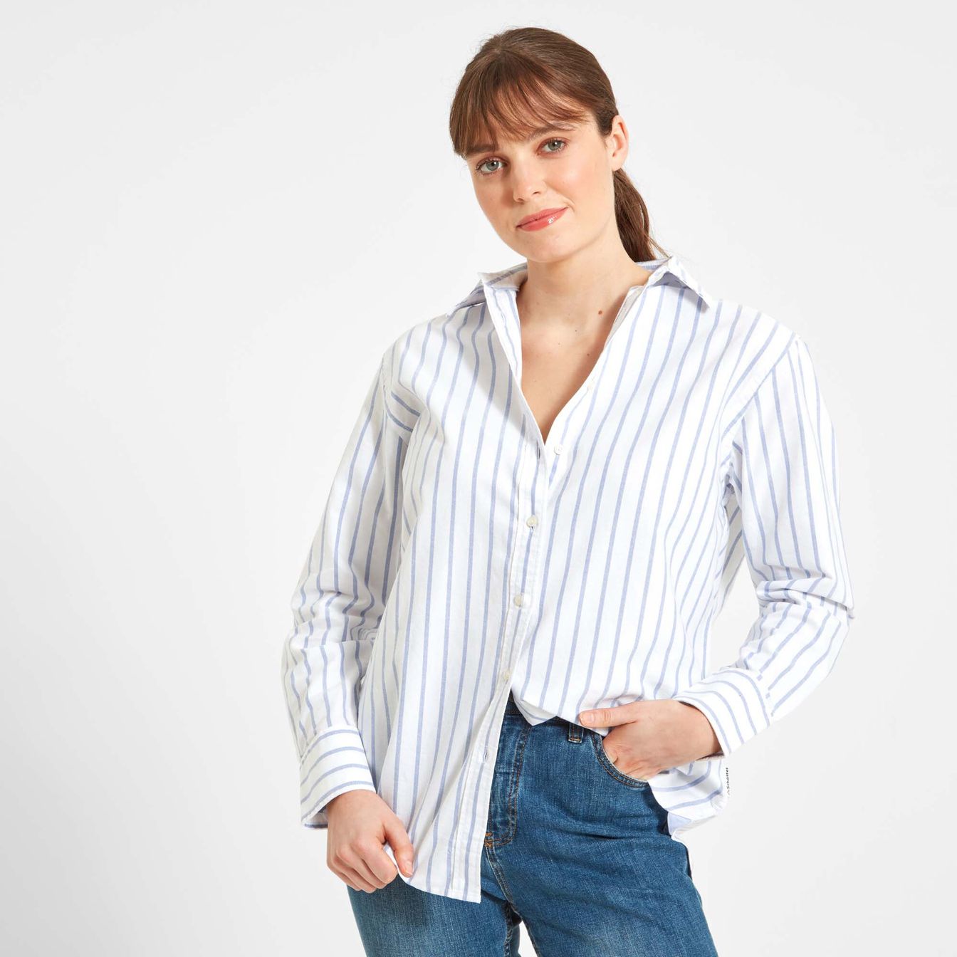 Schoffel, Walberswick Oxford Shirt - (Blue Stripe)