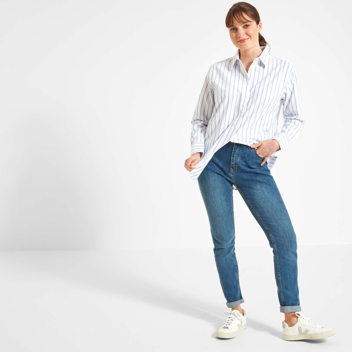 Schoffel, Walberswick Oxford Shirt - (Blue Stripe)