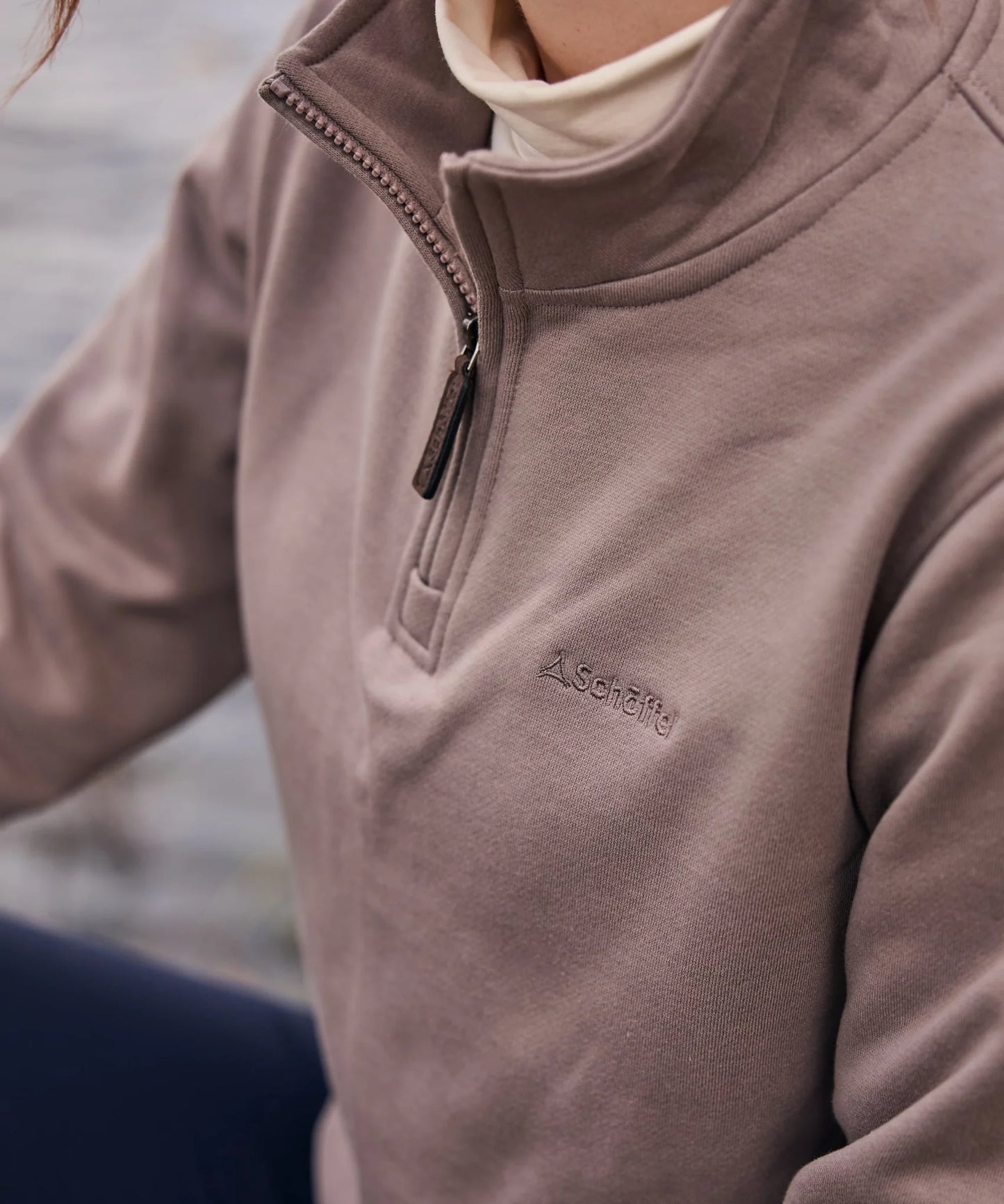 Schoffel Ladies Countrywear, the Sennen Cove Sweatshirt in Mushroom