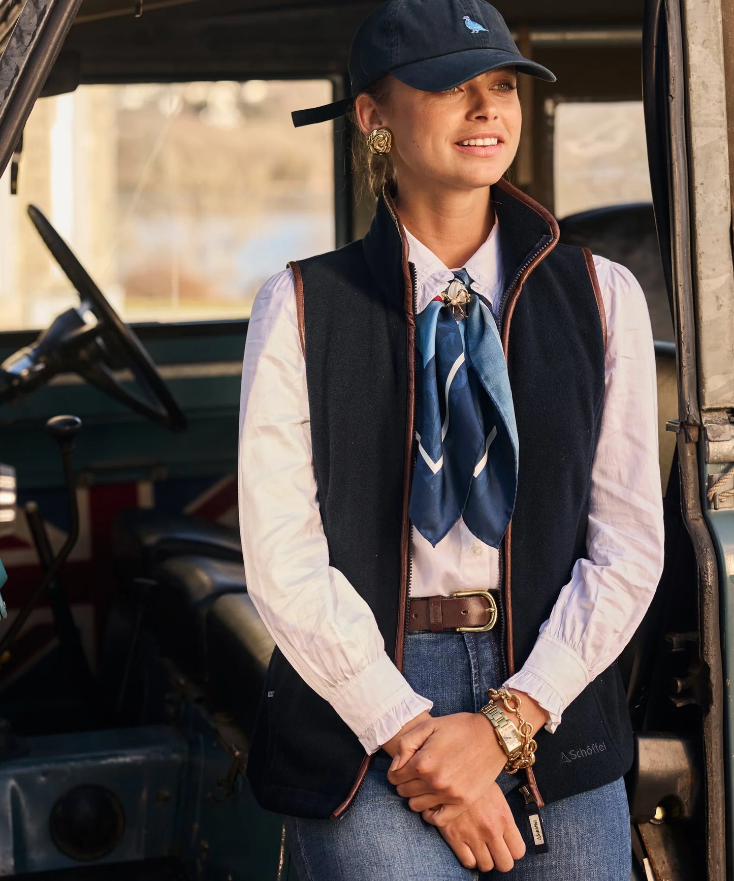 Schoffel Ladies Countrywear, the Lyndon Ii Fleece Gilet in Navy