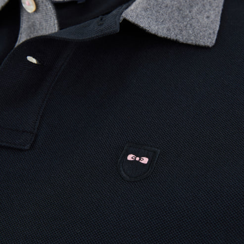 Eden Park Polo Shirts - Black pima cotton polo with contrasting accents