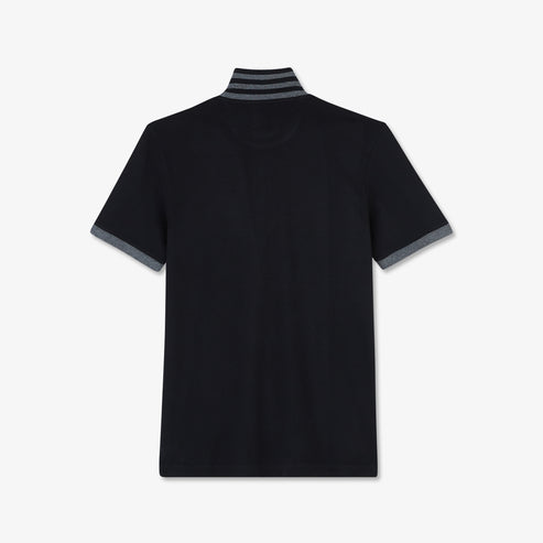 Eden Park Polo Shirts - Black pima cotton polo with contrasting accents