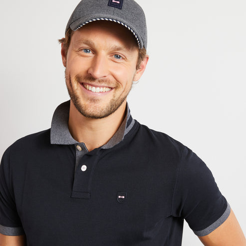 Eden Park Polo Shirts - Black pima cotton polo with contrasting accents