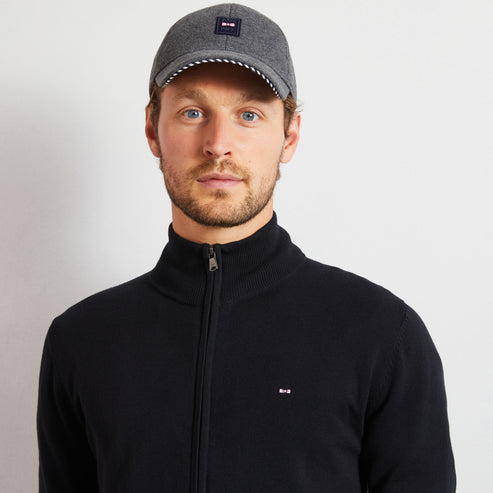 Eden Park Knitwear - Black cotton cardigan with zipper