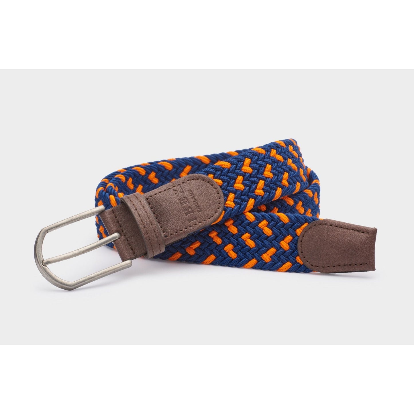 Ibex 35mm Woven Jeans Belt - Navy/Orange
