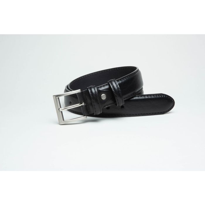 Ibex Black Leather Jeans Belt - stitched Edge Heavy Full Grain - 40mm