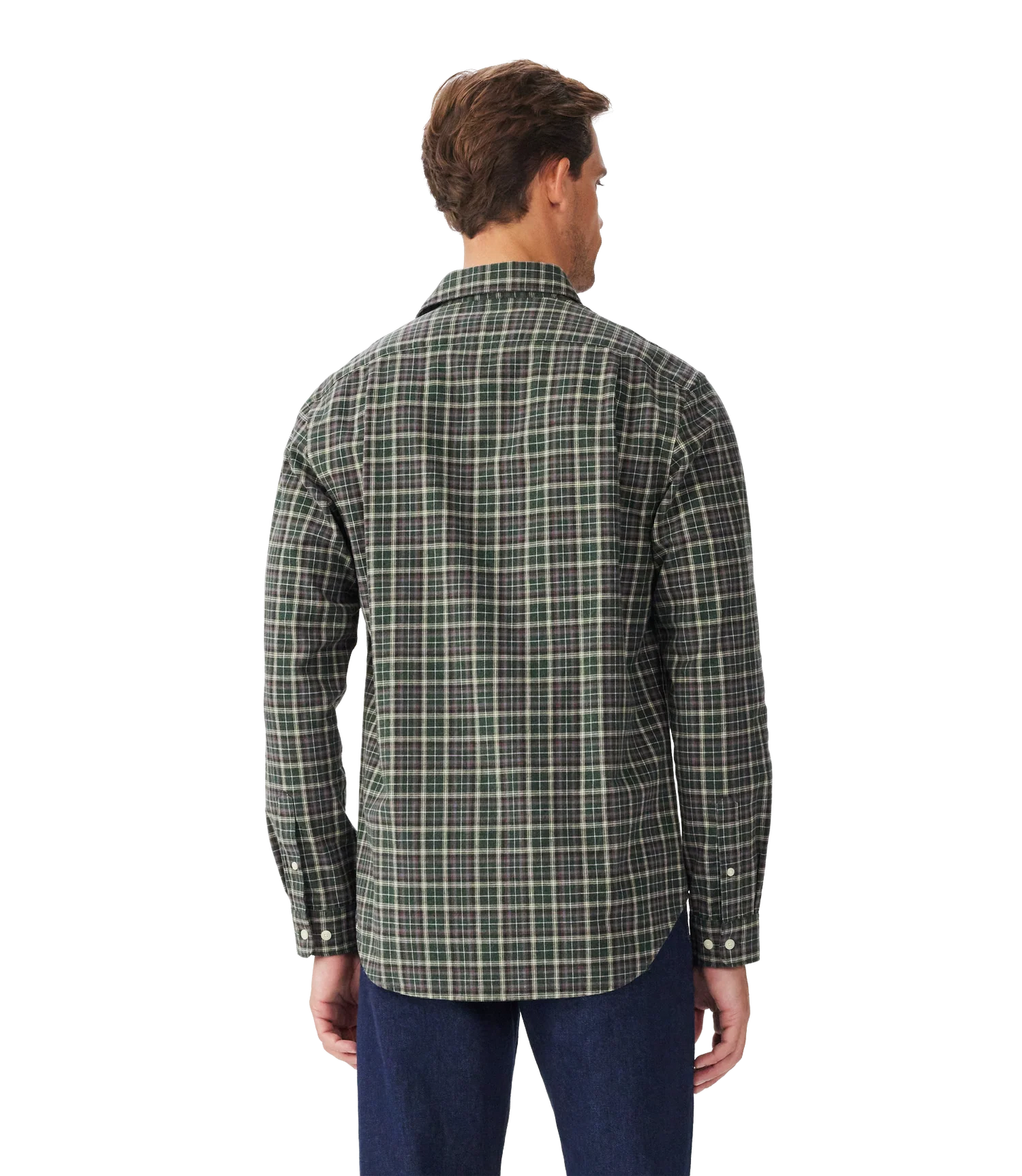 R.M. Williams Lincoln Regular Oxford Shirt in Pine Cream Red