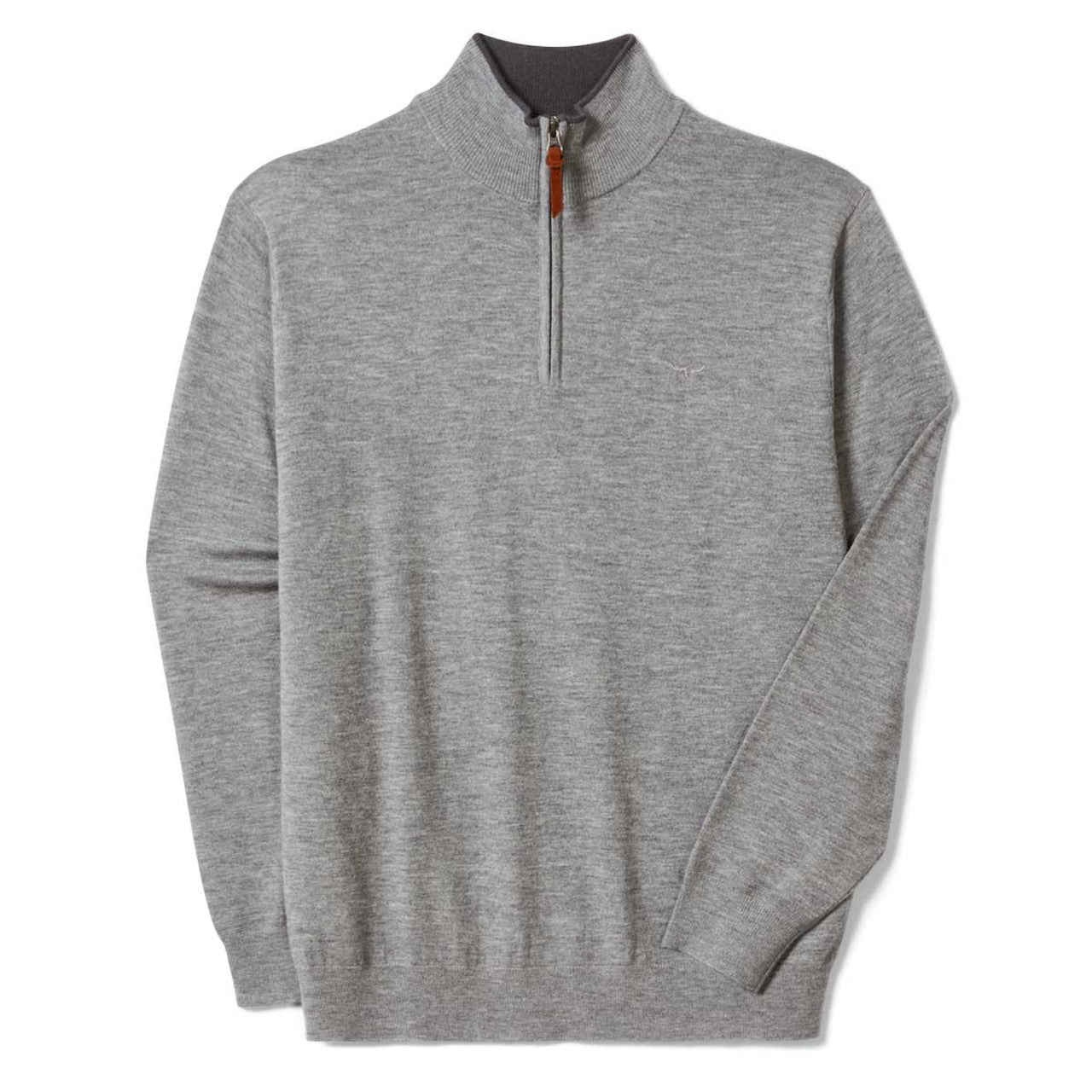 R.M. Williams Ernest 1/4 Zip Merino Knit in Sea Mist