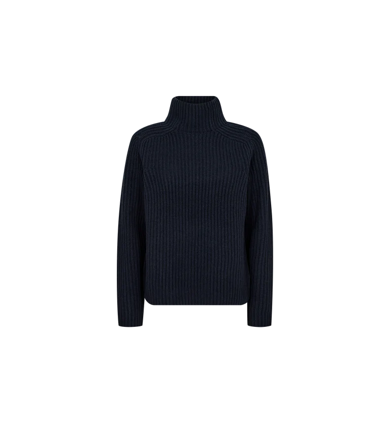 Mos Mosh , Mmthyra Highneck Knit - (468 Salute Navy)