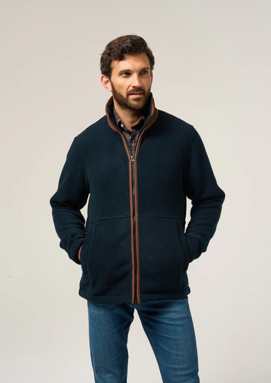 Alan Paine Aylsham Fleece Jacket in Dark Navy