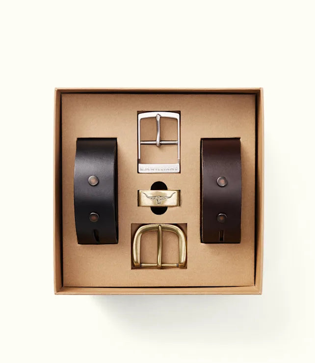 R.M. Williams, 1 1/2 Belt Gift Set - (Mid Brown)