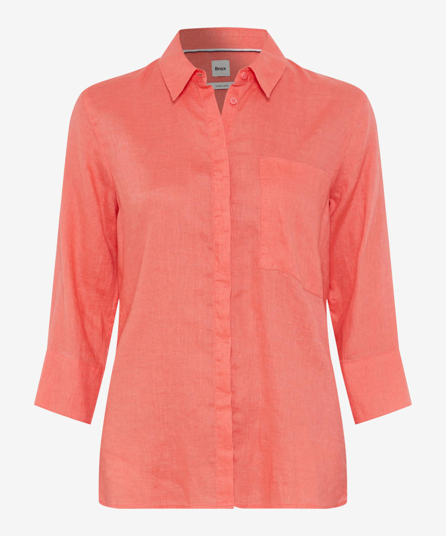 Brax Ladies, Vicki - Linen Stripe Shirts - in Water Melon - 45