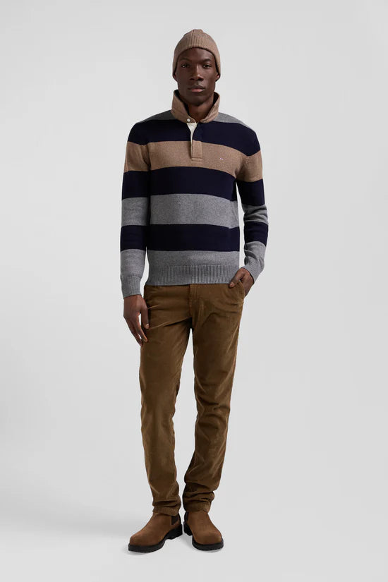 Eden Park Jumper In Steel Grey Chine (Grm19)