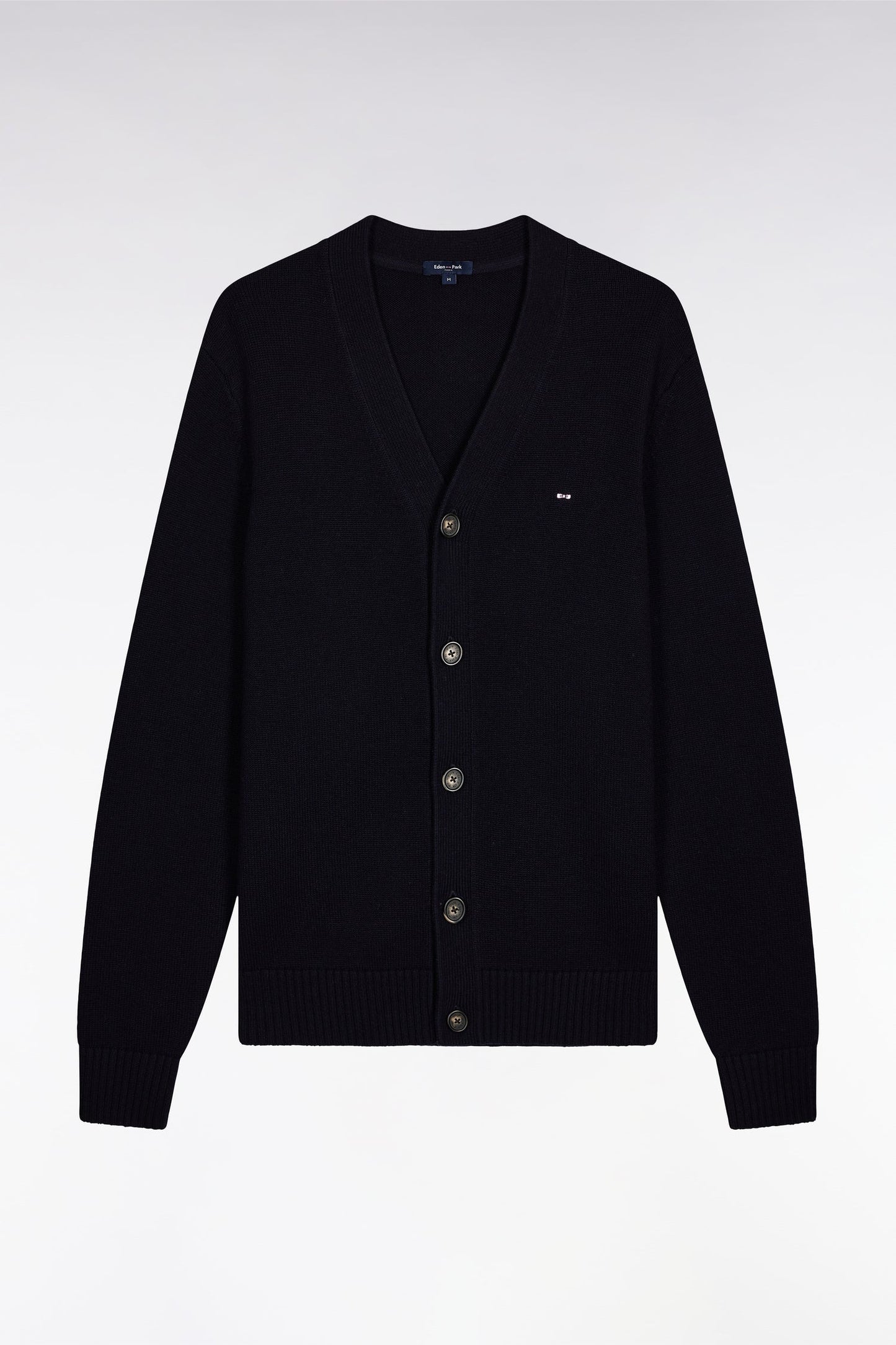 Eden Park Mens Knitwear, Wool and cotton navy cardigan, straight cut