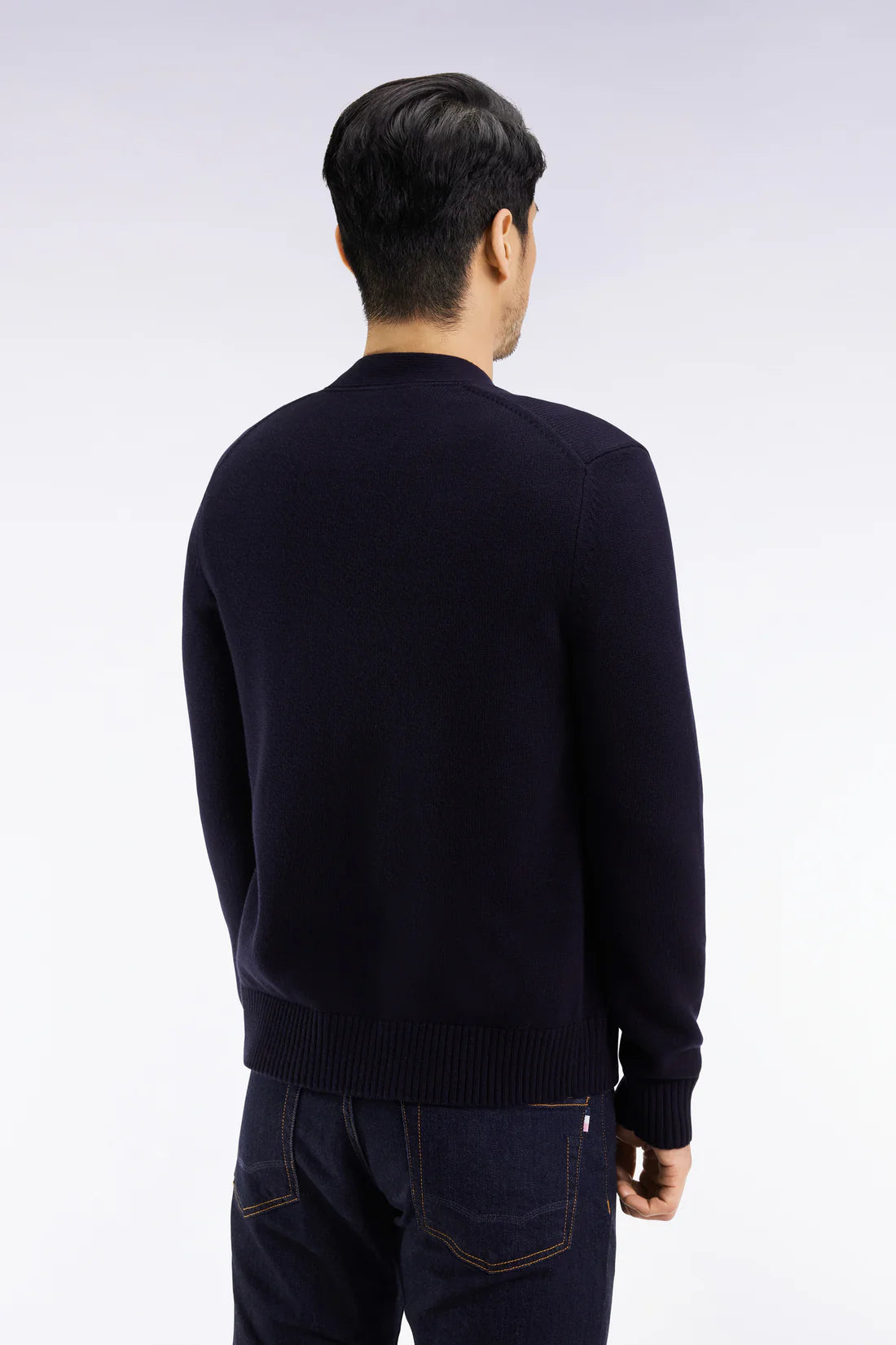 Eden Park Mens Knitwear, Wool and cotton navy cardigan, straight cut