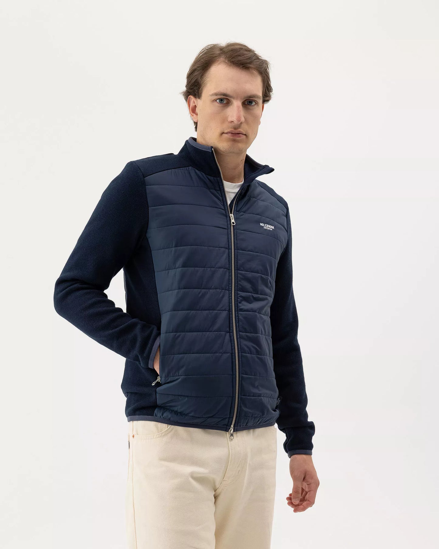 Holebrook Mens, the Peder Fullzip WP in 290-Navy