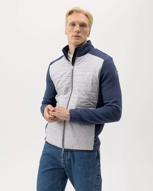 Holebrook Mens, the Peder Fullzip WP in 683-Chambray / Marble Grey