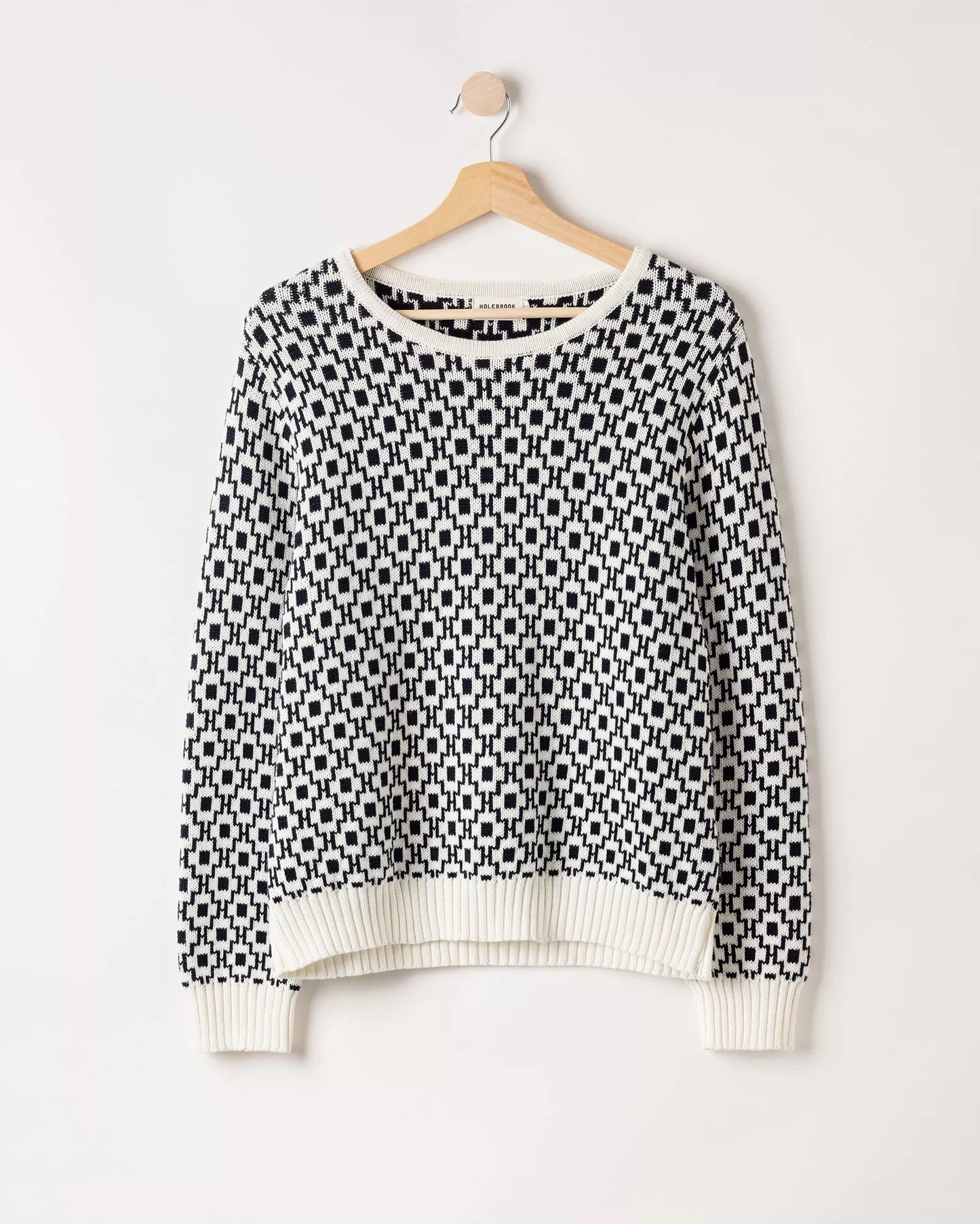 Holebrook Ladies, Victoria Crew, in Off White / Navy