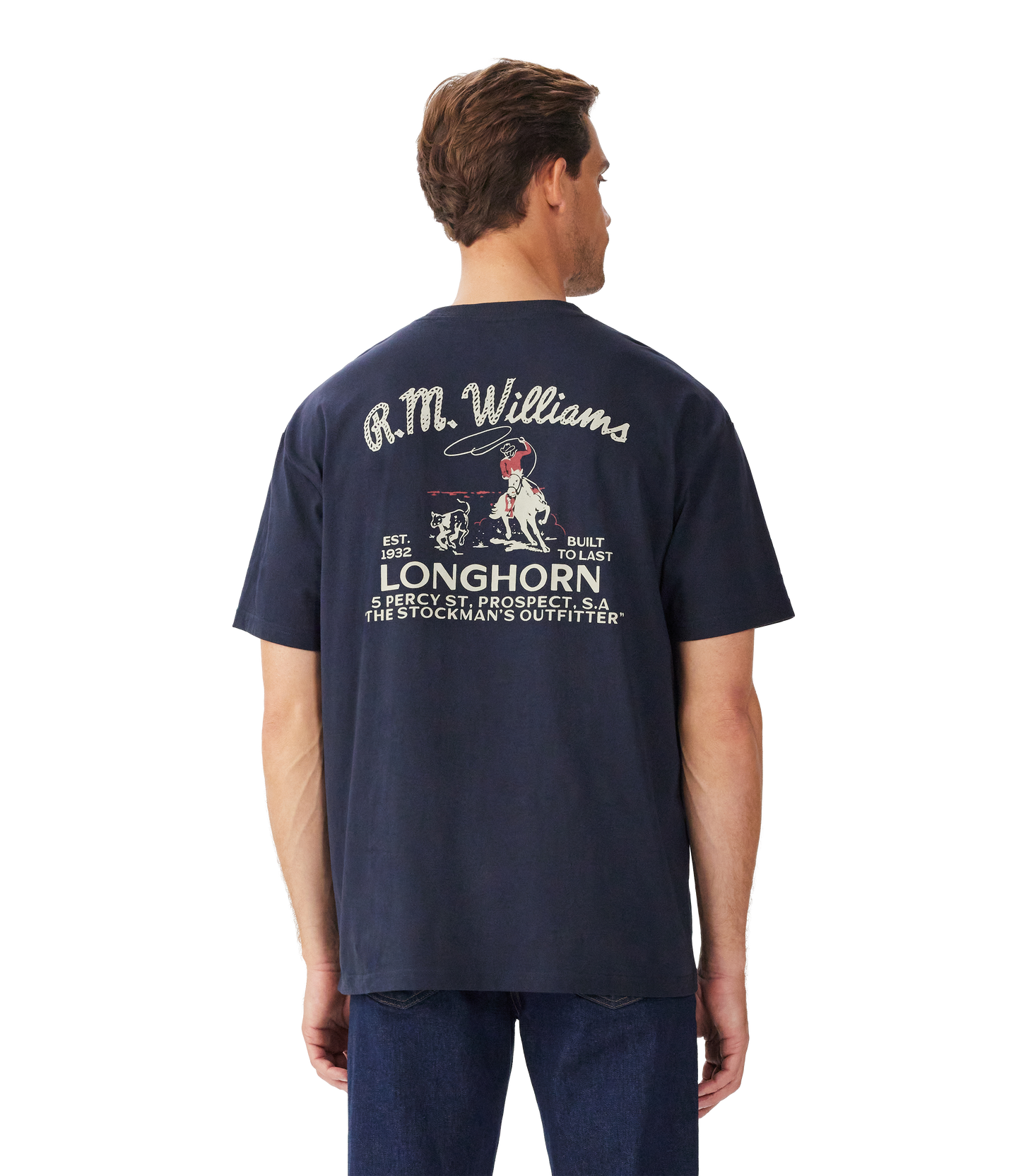 R.M. Williams Longhorn T-Shirt in Navy