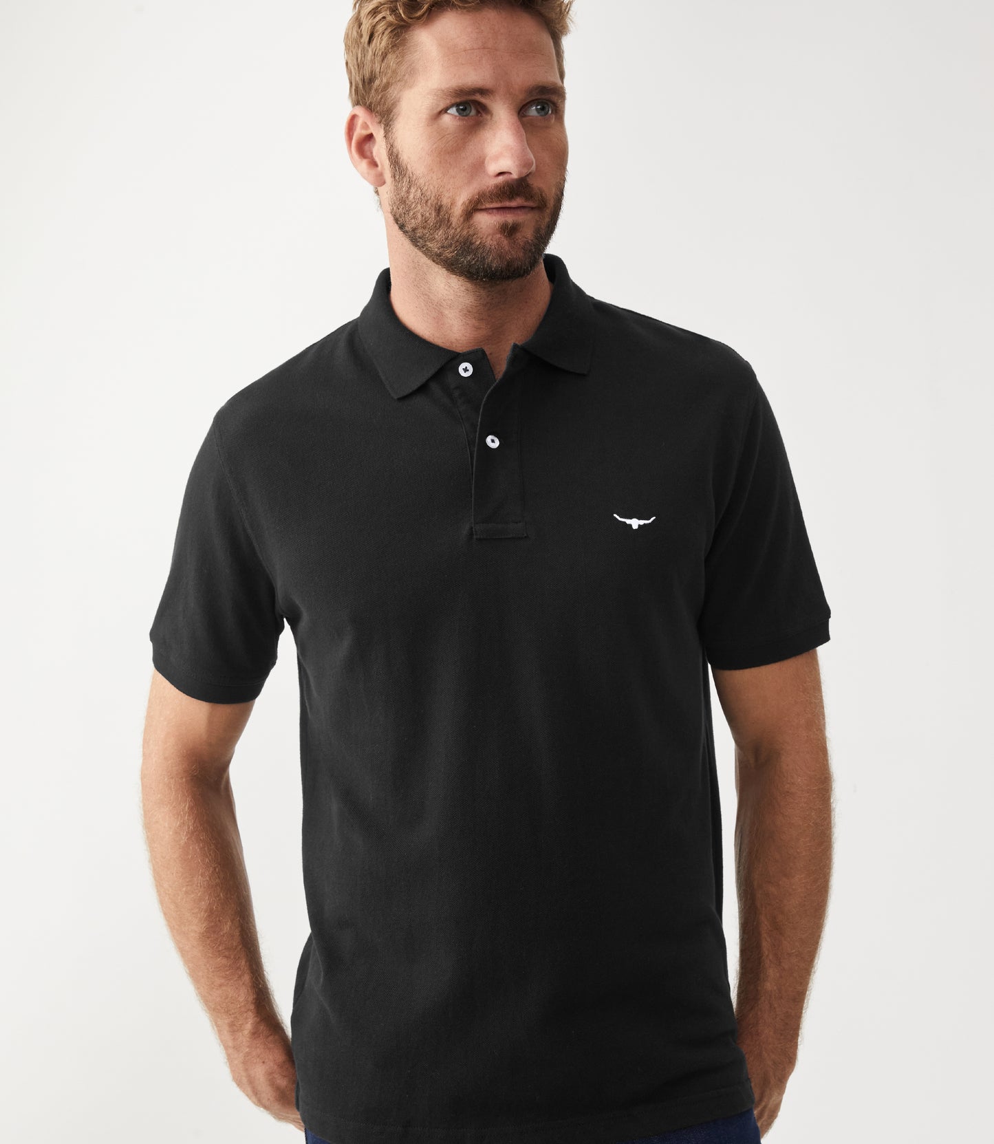 R.M Williams Polo Shirts, The Rod Polo in Black