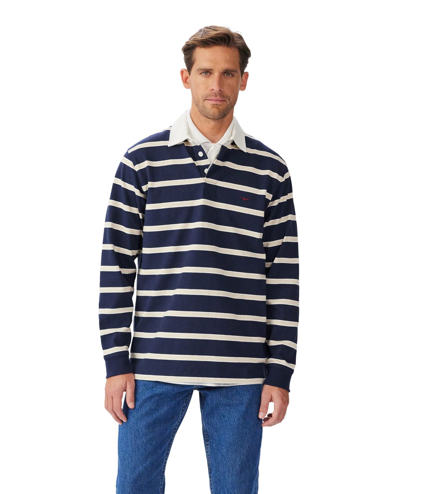 R.M. Williams Brunswick Rugby in Navy Sand