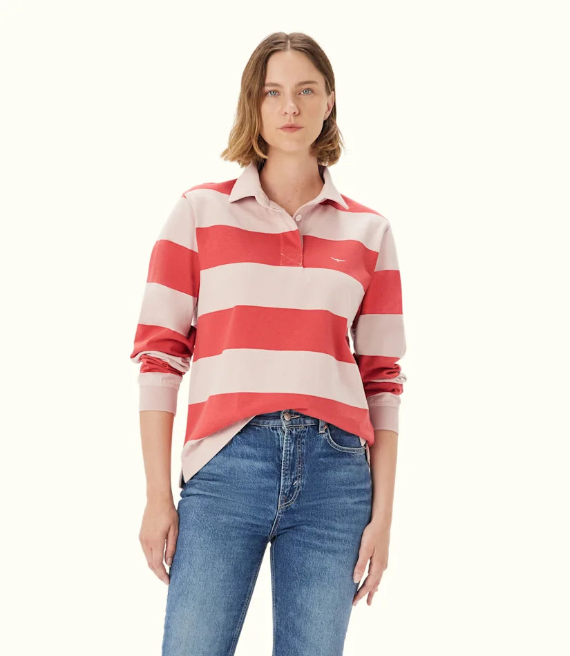 R.M. Williams Ladies, Narran Stripe Rugby in Shell Pink