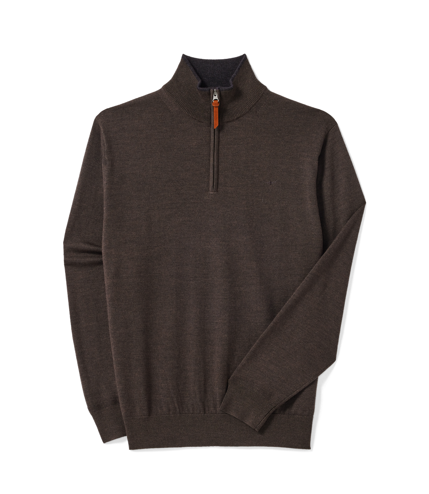 R.M. Williams Ernest 1/4 Zip Merino Knit in Chestnut