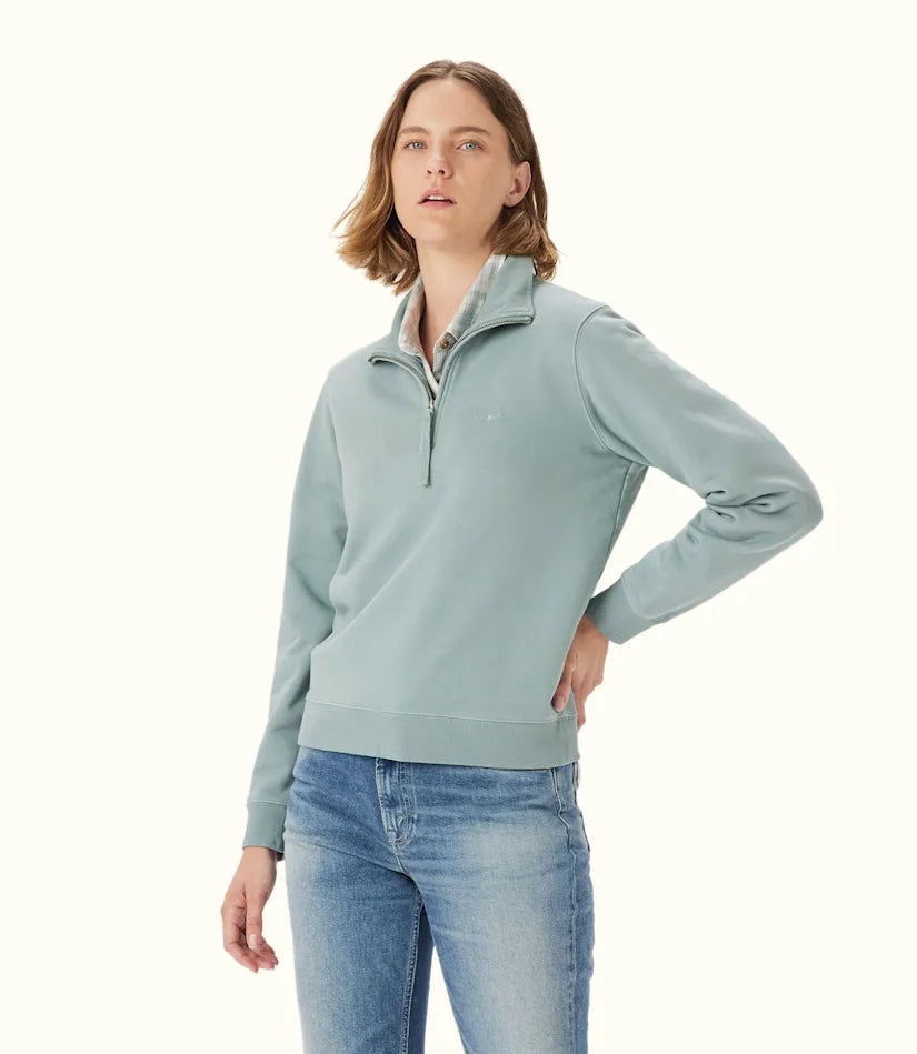 R.M. Williams Ladies, Trickett 1/4 Zip Sweatshirt in Jade