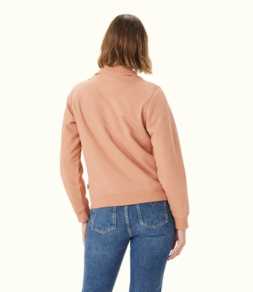 R.M. Williams Ladies, Trickett 1/4 Zip Sweatshirt in Shell PInk