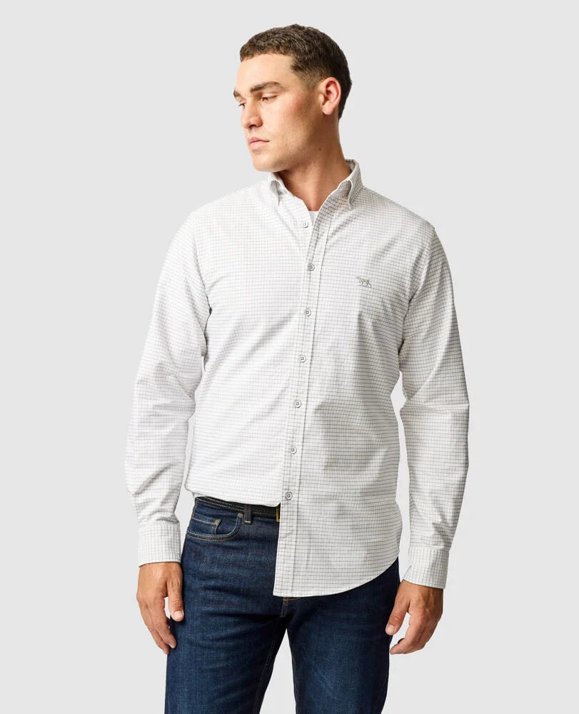 Rodd & Gunn, the Gunn Check Oxford 5 in Pebble