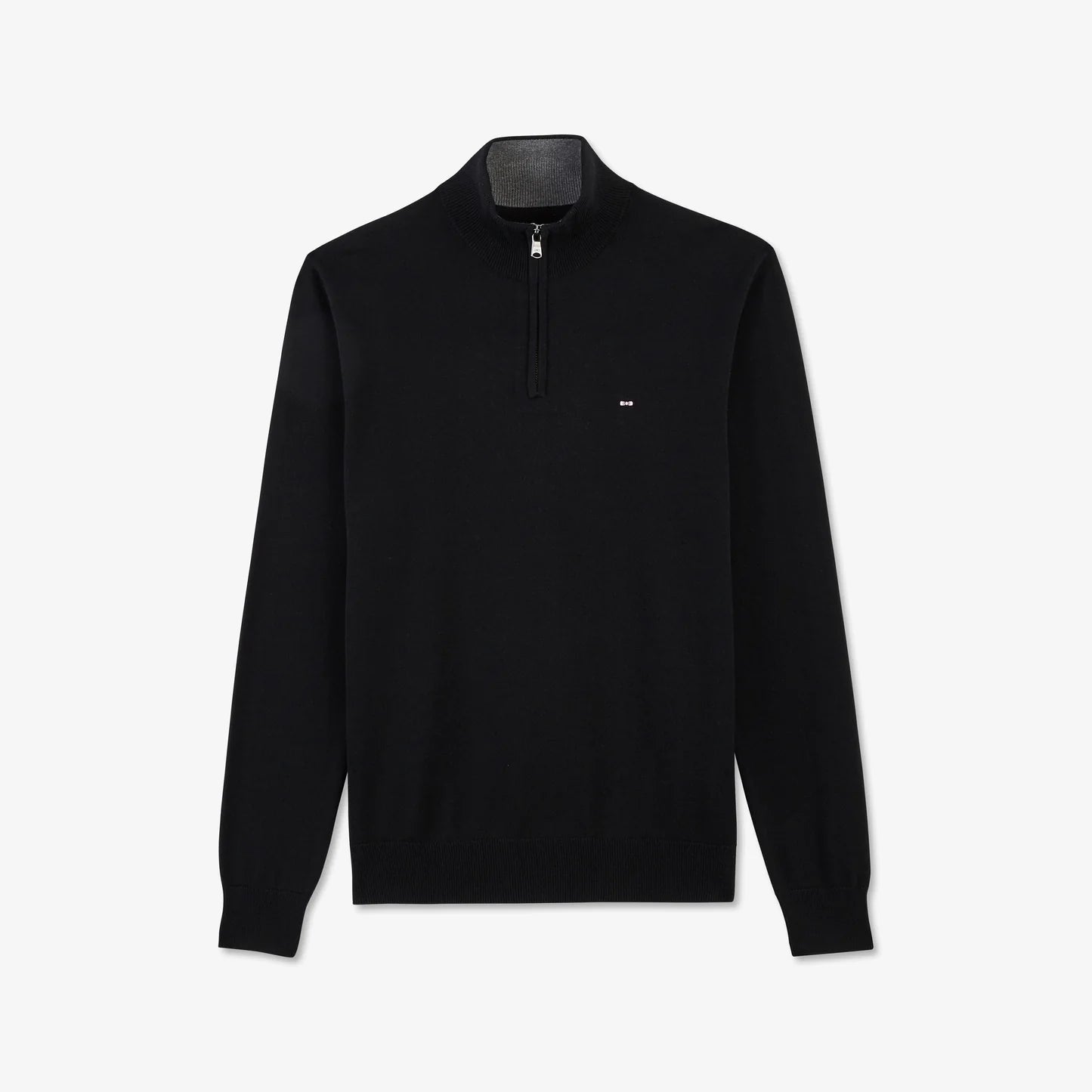 Eden Park Knitwear, in Black cotton Half Zip neck sweater